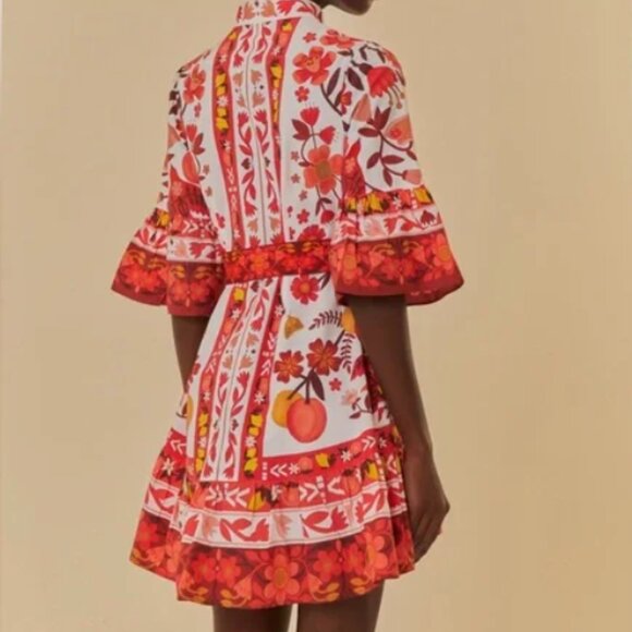 NWT Farm Rio Off-White Romantic Orchard Mini Dress, Size M - Picture 2 of 7